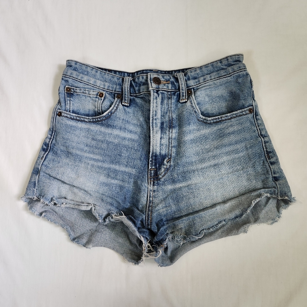 Lucky Brand Lucky Pins Jean Shorts distressed blue 4 27